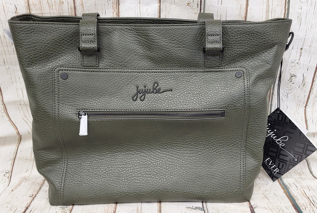 NEW, JuJuBe Ever Collection Vegan Leather Everyday Tote Bag, Olive 18LB01LO