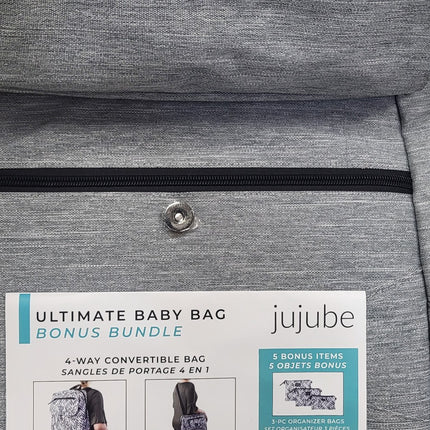 NEW, JuJuBe 4-in-1 Core Convertible Diaper Bag Glacier Gray, JB21430