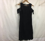 New Isaac Mizrahilive Cold Shoulder Dress Black Size 2