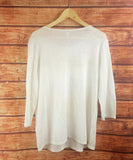 NEW, J.Jill Lace Pattern Long Sleeve Pullover Top, WHITE - SIZE MEDIUM