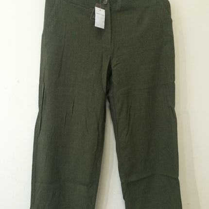 NEW, J.JILL Women's Textured Cropped Pants in MOSS - SIZE MEDIUM