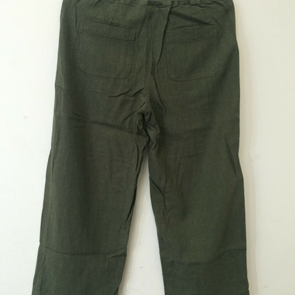 NEW, J.JILL Women's Textured Cropped Pants in MOSS - SIZE MEDIUM