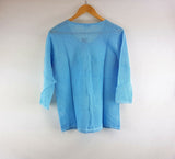 NEW J Jill Lightweight Open Stitch Kimono Style Sweater, BLUE SKY - SIZE LARGE