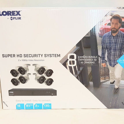 NEW Lorex 16-Channel Security DVR System, w/8  4MP Color Cameras 2 TB HDD