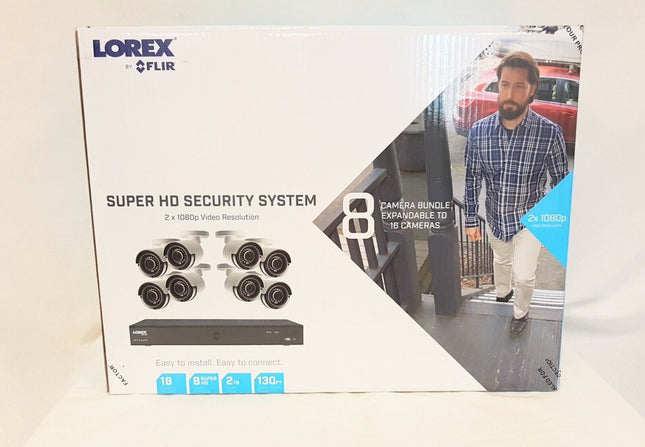 NEW Lorex 16-Channel Security DVR System, w/8  4MP Color Cameras 2 TB HDD