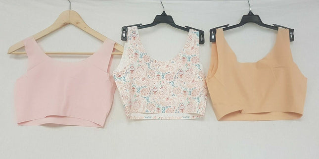 LOT OF 3 Rhonda Shear Women's #9602 Invisible Body Bra, PINK/PAISLEY/NUDE