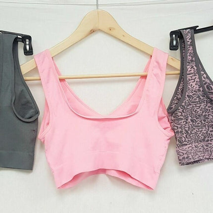 3X Rhonda Shear 9202 Jacquard Ahh Bra w Removable Pads, DARK GREY PINK/GREY/PINK