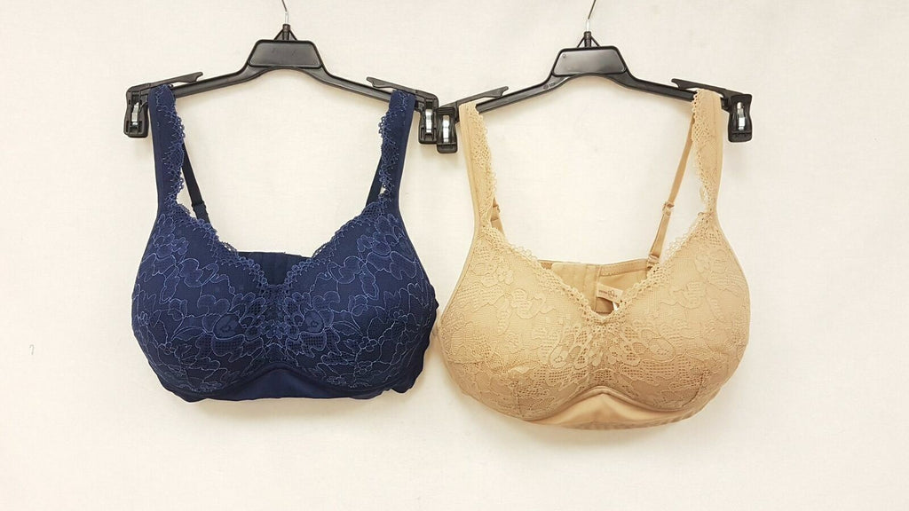 LOT OF 2 RHONDA SHEAR Women's 0027 Front Lace Detail Bra - CHOOSE COLOR PACK