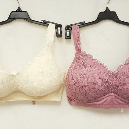 LOT OF 2 RHONDA SHEAR Women's 0027 Front Lace Detail Bra - CHOOSE COLOR PACK