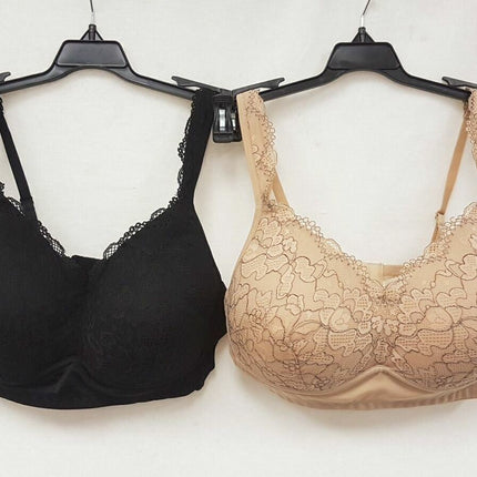 LOT OF 2 RHONDA SHEAR Women's 0027 Front Lace Detail Bra - CHOOSE COLOR PACK