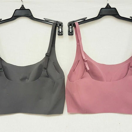 LOT OF 2 Rhonda Shear #9603 Adjustable Strap Body Bra, DARK GREY & DUSTY MAUVE