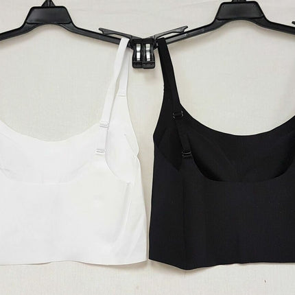 LOT OF 2 Rhonda Shear #9603 Adjustable Strap Body Bra, BLACK & WHITE