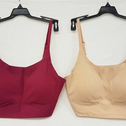 LOT OF 2 Rhonda Shear #9603 Adjustable Strap Body Bra, NUDE & BURGUNDY