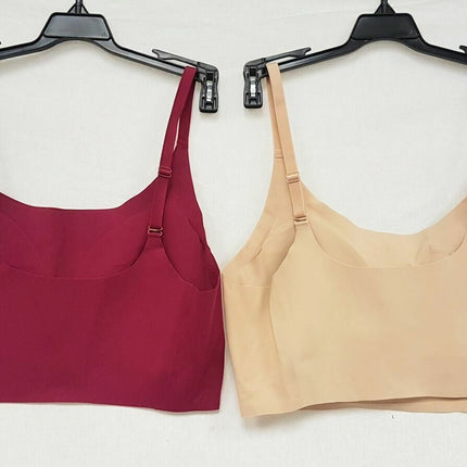 LOT OF 2 Rhonda Shear #9603 Adjustable Strap Body Bra, NUDE & BURGUNDY