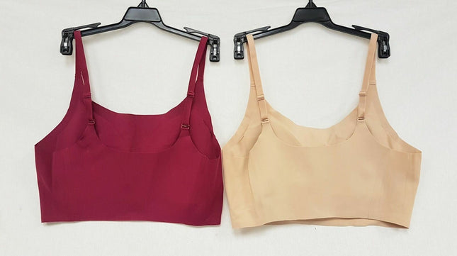 LOT OF 2 Rhonda Shear #9603 Adjustable Strap Body Bra, NUDE & BURGUNDY