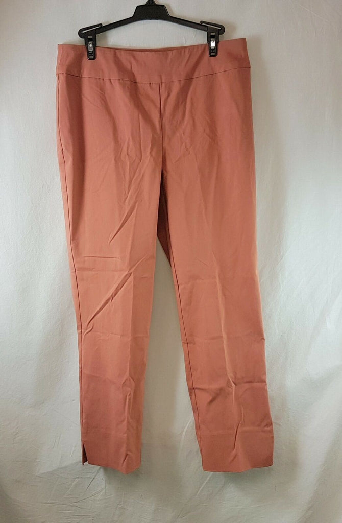 Marla Wynne Women's Pink Rose Stretch Flat Front Pants - Size 12P