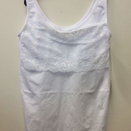 Rhonda Shear Lace Overlay Seamless Tank with Shelf Bra 4039 ( 1 Tank Only)