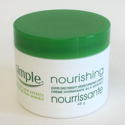 Simple Sensitive Skin Experts Nourishing 24 HR Day/Night Moisturizing Cream, 48g