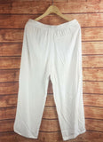 NEW, J Jill Women Soft Rayon Twill Full Leg Crop Pants, WHITE - SIZE MEDIUM