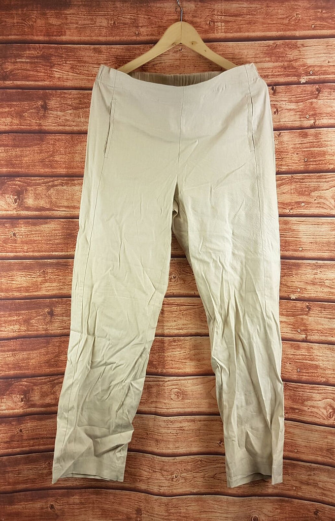 NEW J Jill Women's Easy Linen Stretch Flat Front Pants, Sea Salt - SIZE 14