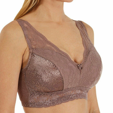RHONDA SHEAR 674 Ahh Women's Smoothing Jacquard Pin-Up Bra Removable Pad - 1 BRA