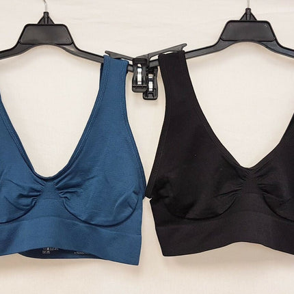 4X Rhonda Shear 9588 Ahh Seamless Leisure Bra, BLACK & TEAL & BURGUNDY & PURPLE