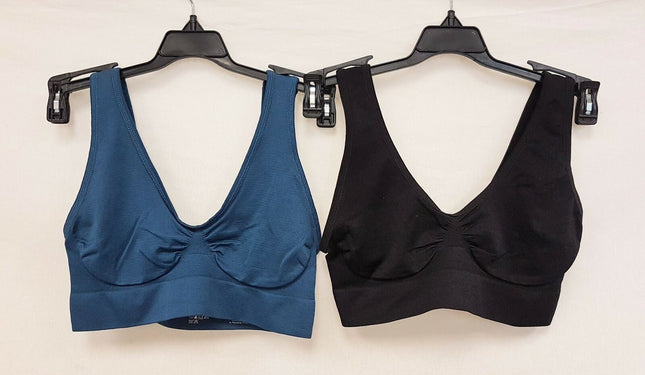 4X Rhonda Shear 9588 Ahh Seamless Leisure Bra, BLACK & TEAL & BURGUNDY & PURPLE