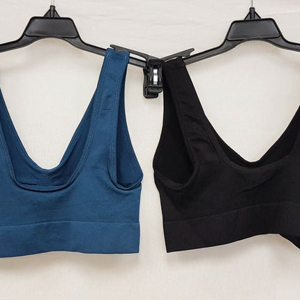 4X Rhonda Shear 9588 Ahh Seamless Leisure Bra, BLACK & TEAL & BURGUNDY & PURPLE