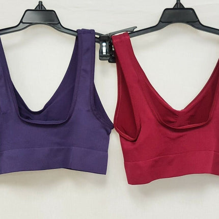 4X Rhonda Shear 9588 Ahh Seamless Leisure Bra, BLACK & TEAL & BURGUNDY & PURPLE