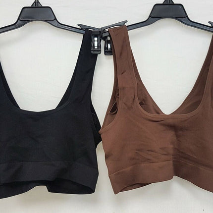 LOT OF 2 Rhonda Shear 9201 Jacquard Ahh Bra with Removable Pads, CHOCOLATE/BLACK