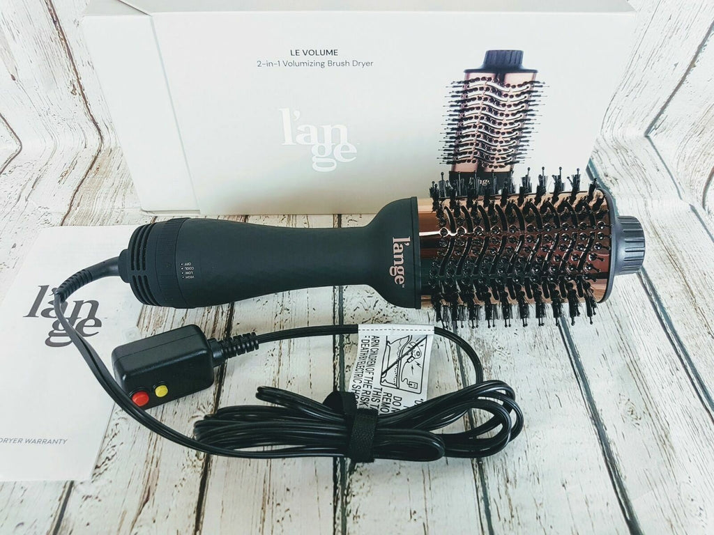 L’ange Hair Le Volume 2 in 1 Volumizing Brush Dryer Black & Gold 75 mm