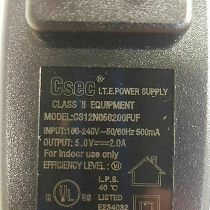 AC Adapter For Csec Model CS12N050200FUF I.T.E. Power Supply Class II Equipment