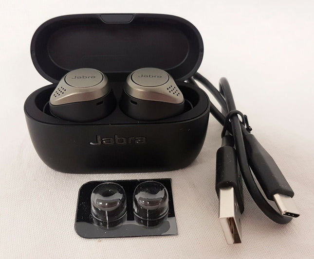 Jabra Elite 75t Earbuds True Wireless Earbuds With Charging Case  Titanium Black