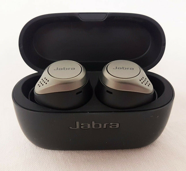 Jabra Elite 75t Earbuds True Wireless Earbuds With Charging Case  Titanium Black