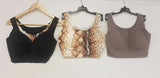 LOT OF 3 Rhonda Shear Women's #9602 Invisible Body Bra, MOCHA/SNAKE/BLACK