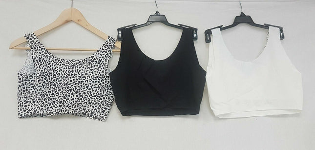 LOT OF 3 Rhonda Shear Women's #9602 Invisible Body Bra, SNOWLEOPARD/WHITE/BLACK