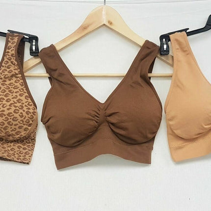 3X Rhonda Shear 9202 Jacquard Ahh Bra w Removable Pad, DRKMOCHA/MOCHA/MOCHAPRINT