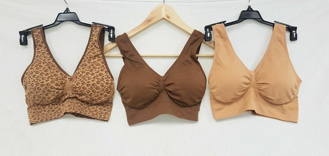 3X Rhonda Shear 9202 Jacquard Ahh Bra w Removable Pad, DRKMOCHA/MOCHA/MOCHAPRINT