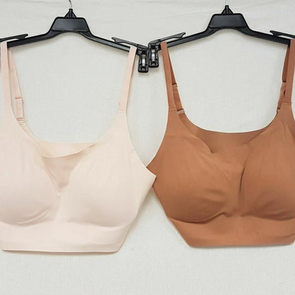 LOT OF 2 Rhonda Shear #9603 Adjustable Strap Body Bra, BLUSH & DARK NUDE