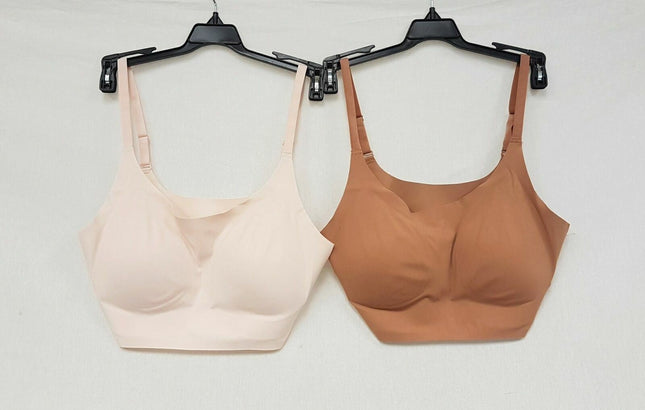 LOT OF 2 Rhonda Shear #9603 Adjustable Strap Body Bra, BLUSH & DARK NUDE