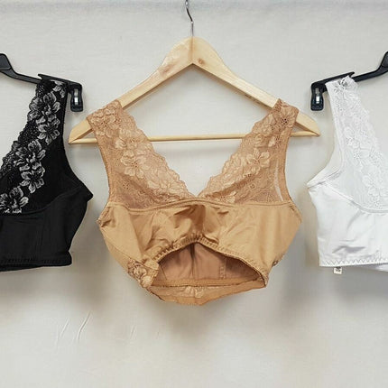 RHONDA SHEAR Women's #679 Lace Back Pin Up Bras - 3 BRAS, CHOOSE COLORS