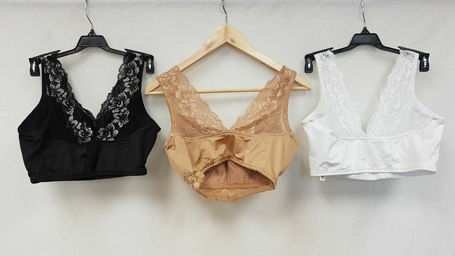 RHONDA SHEAR Women's #679 Lace Back Pin Up Bras - 3 BRAS, CHOOSE COLORS