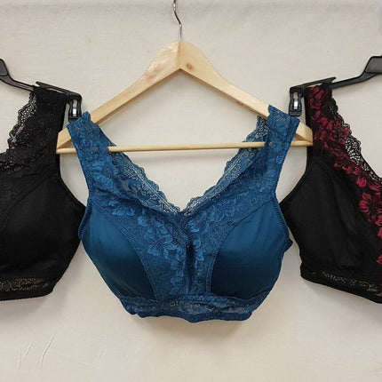 RHONDA SHEAR Women's #679 Lace Back Pin Up Bras - 3 BRAS, CHOOSE COLORS
