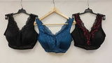 RHONDA SHEAR Women's #679 Lace Back Pin Up Bras - 3 BRAS, CHOOSE COLORS