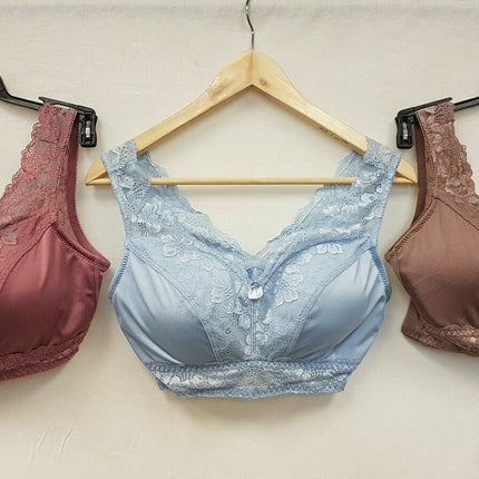 RHONDA SHEAR Women's #679 Lace Back Pin Up Bras - 3 BRAS, CHOOSE COLORS