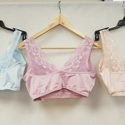 RHONDA SHEAR Women's #679 Lace Back Pin Up Bras - 3 BRAS, CHOOSE COLORS