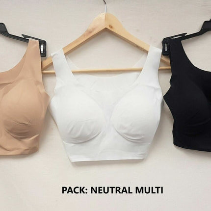 LOT OF 3 RHONDA SHEAR Women's #9594 Invisible Body Bras - CHOOSE COLOR PACK