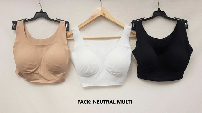 LOT OF 3 RHONDA SHEAR Women's #9594 Invisible Body Bras - CHOOSE COLOR PACK
