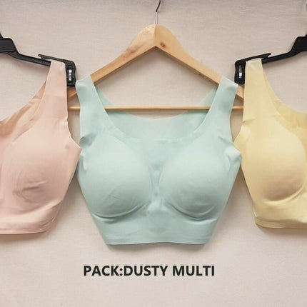 LOT OF 3 RHONDA SHEAR Women's #9594 Invisible Body Bras - CHOOSE COLOR PACK