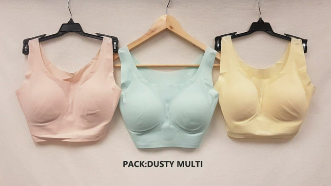 LOT OF 3 RHONDA SHEAR Women's #9594 Invisible Body Bras - CHOOSE COLOR PACK